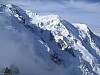 Looking toward the summit of Mont Blanc.